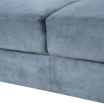 Gray Velvet 3-seater Sofa with Hardwood Frame