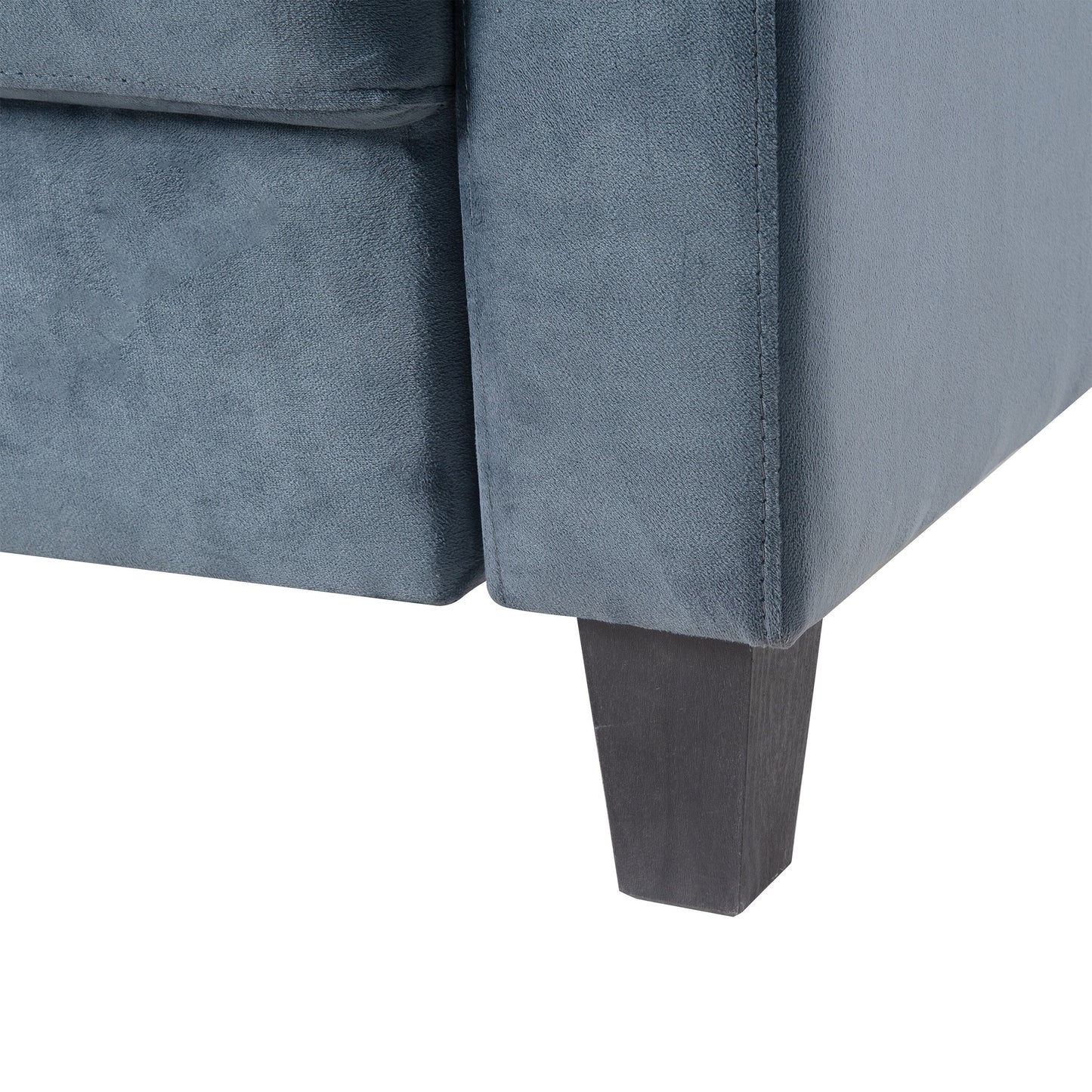 Gray Velvet 3-seater Sofa with Hardwood Frame