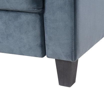 Gray Velvet 3-seater Sofa with Hardwood Frame