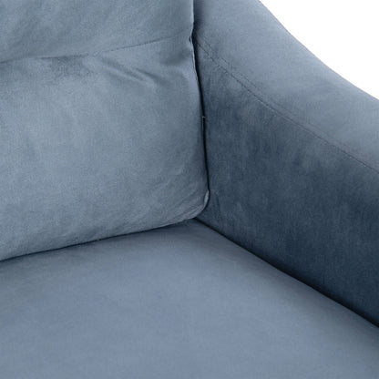 Gray Velvet 3-seater Sofa with Hardwood Frame