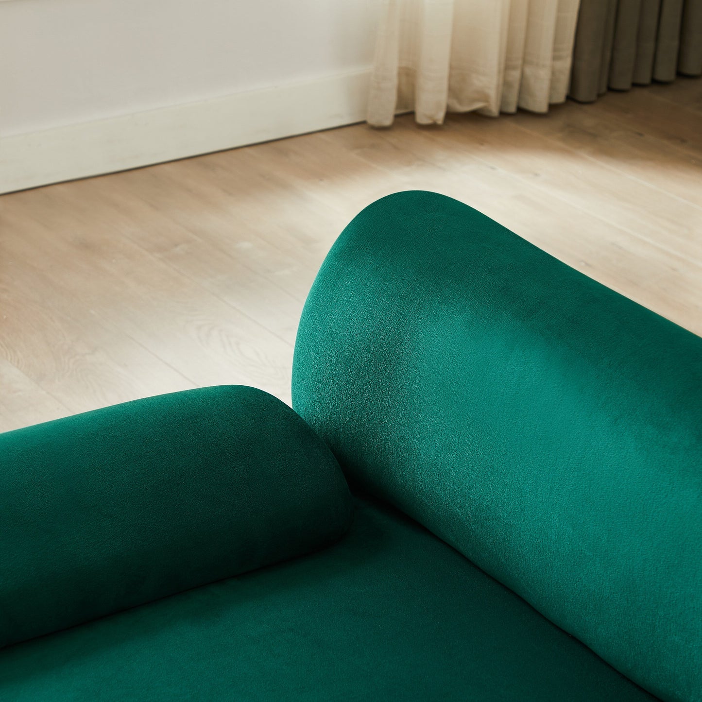 Green 105 Large 3 Seater Modular Sectional Sofa, with Movable Ottoman, Deep Seat Cloud Sofa, Solid Wood Frame