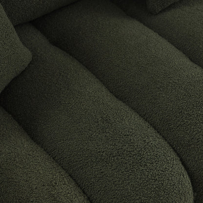 Green 82 Teddy Upholstered 3-seater Sofa with 3 Back Pillows and Solid Wood Frame for Living Room
