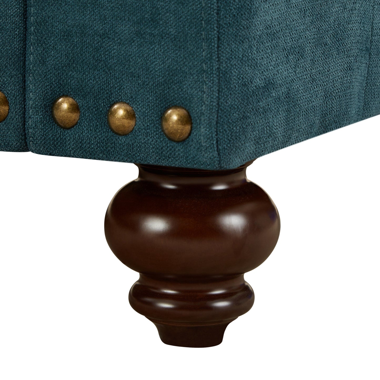 Green 82Modern Chenille 3 Seater Sofa Couch, with Brown Legs, 2 Pillow and Removable Cushions, Back