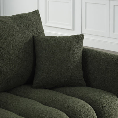 Green 82'' Fabric 3-Seater Sofa with Soft Foam Cushions