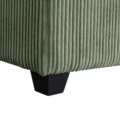 Green 90'' Polyester 2-Seater Sofa with Removable Back Cushions and Detachable Ottomans
