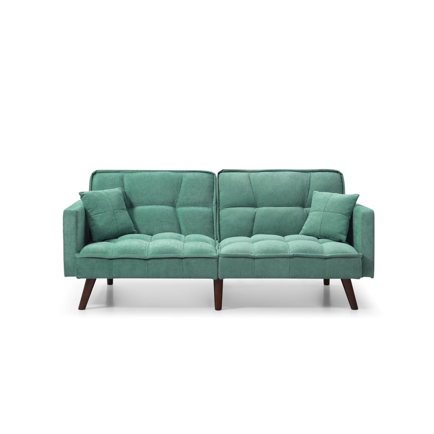 Green Chenille Loveseat Sofa Bed with USB Charging Port