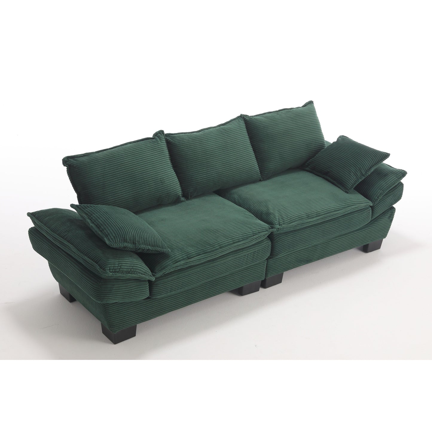 Green Corduroy 3-seater Sailboat Sofa