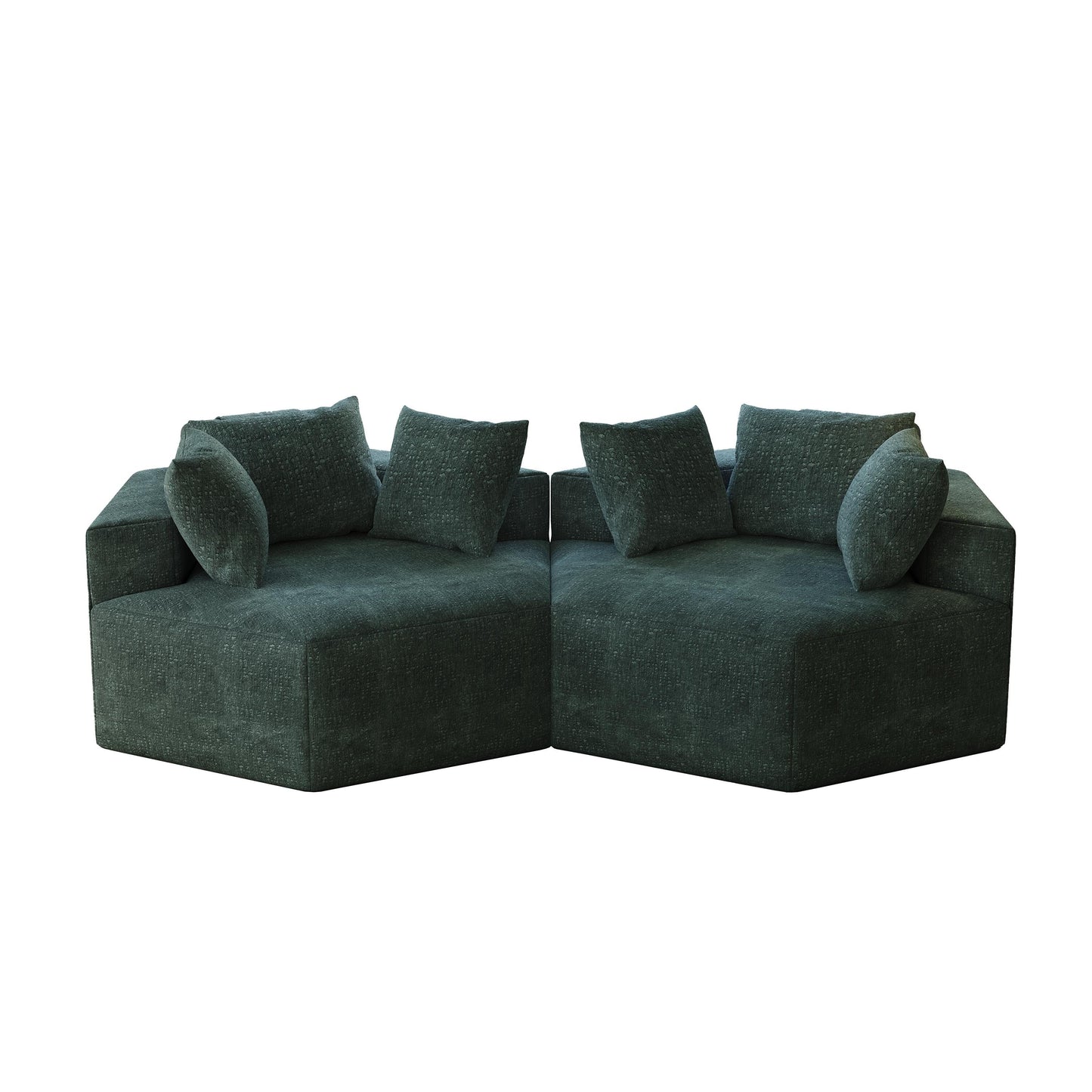 Green Modern 54 Chenille Sponge Single Sleeper Sofa with Backrest Pillow for Living Room for Living room