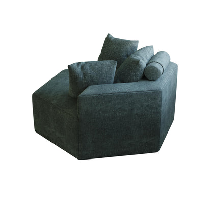 Green Modern 54 Chenille Sponge Single Sleeper Sofa with Backrest Pillow for Living Room for Living room