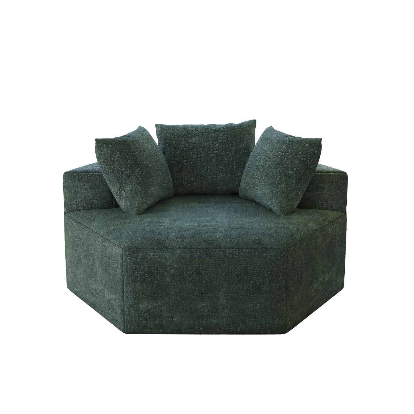 Green Modern 54 Chenille Sponge Single Sleeper Sofa with Backrest Pillow for Living Room for Living room