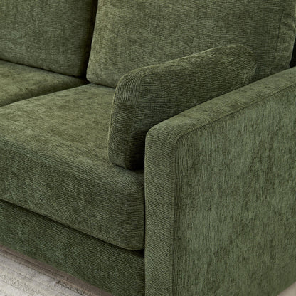 Green Modern 58.66 Chenille Loveseat Sofa with Back Cushions and Pillows for Living Room