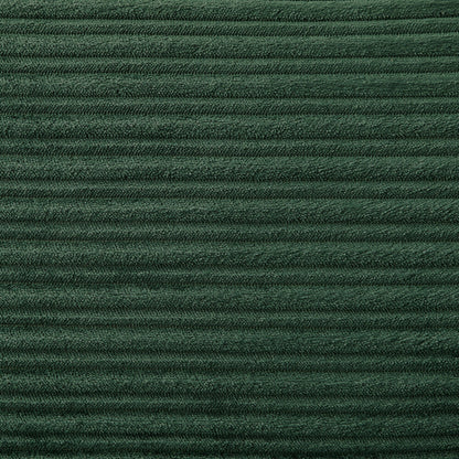 Green Modern 72.8 Corduroy Loveseat Sofa with Movable Ottoman, Storage Armrests, Phone Holder, and Two USB Ports