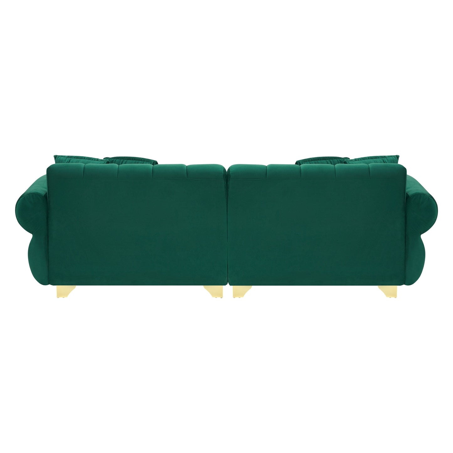 Green Modern 89 Velvet 3-seater Sofa with Spring-Wrapped Cushions and Metal Feet for Living Room