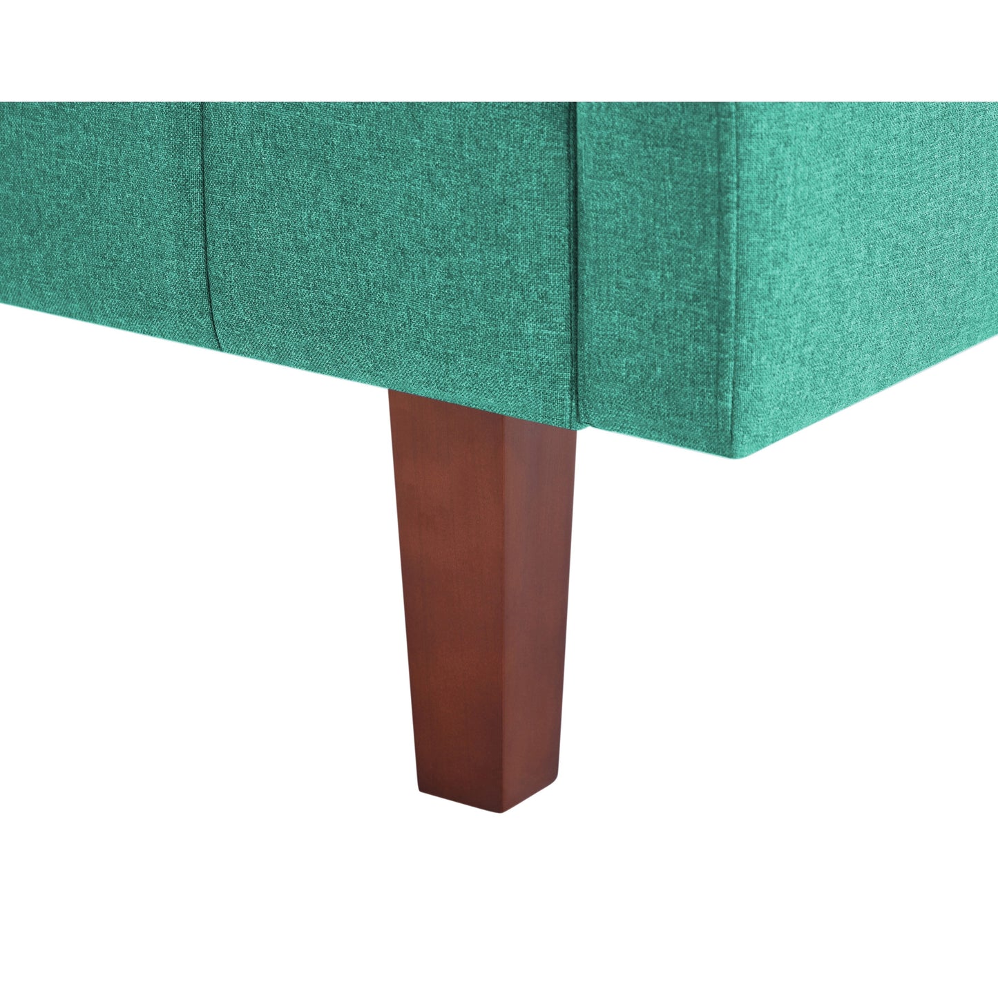 Green Modern Linen Square Arms Loveseat Sofa Bed with Eucalyptus Wood Frame and Poplar Legs for Living Room