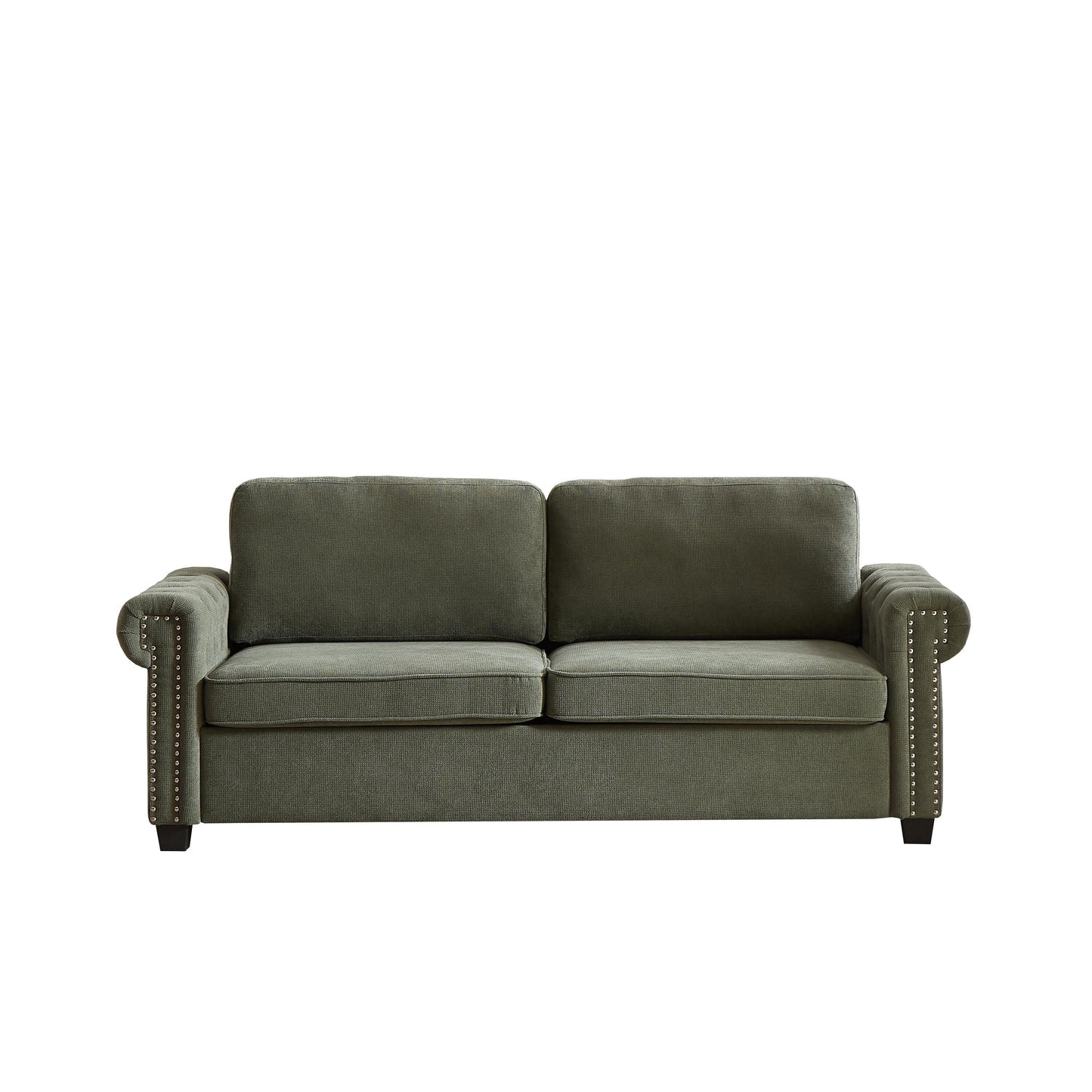 Green Polyester 3-seater Convertible Pullout Sofa Bed