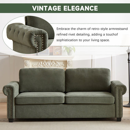 Green Polyester 3-seater Convertible Pullout Sofa Bed