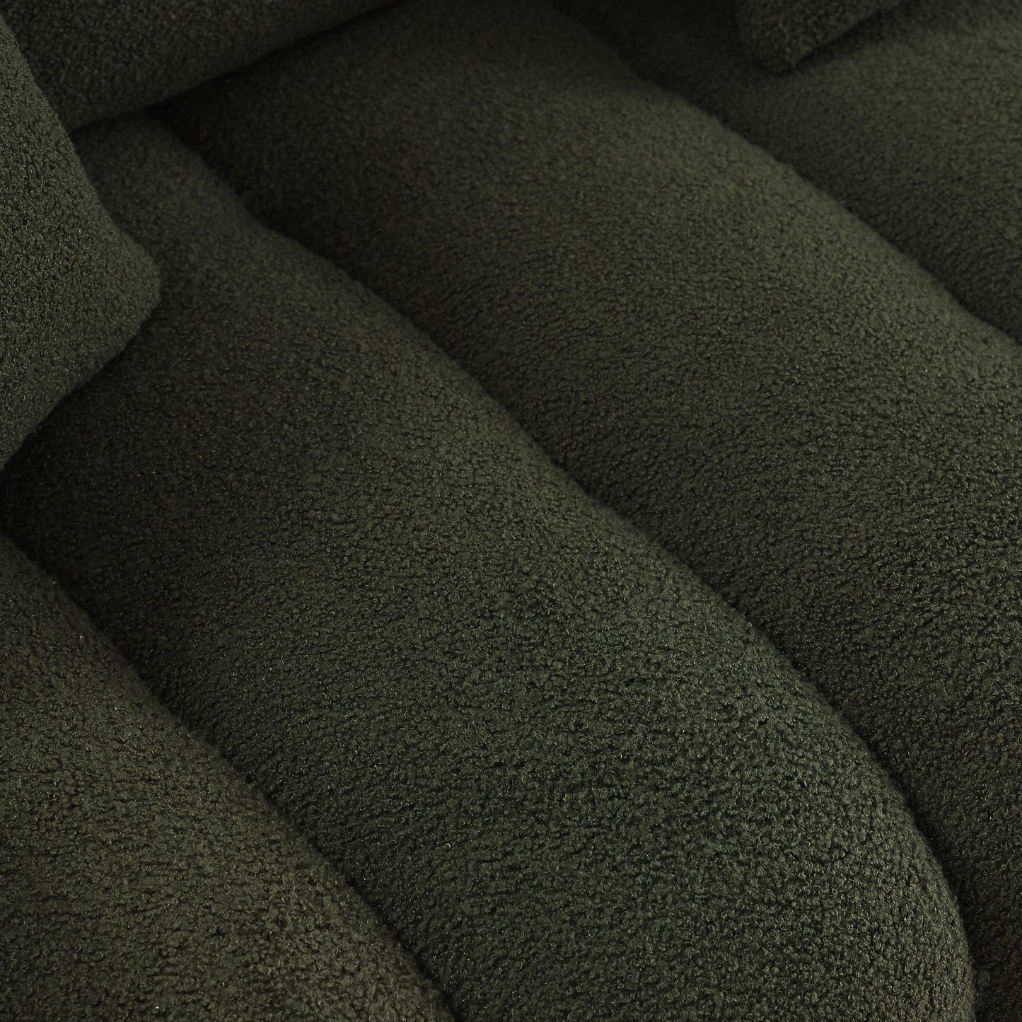 Green Teddy 3-seater Sofa with Back Pillows and Wood Frame