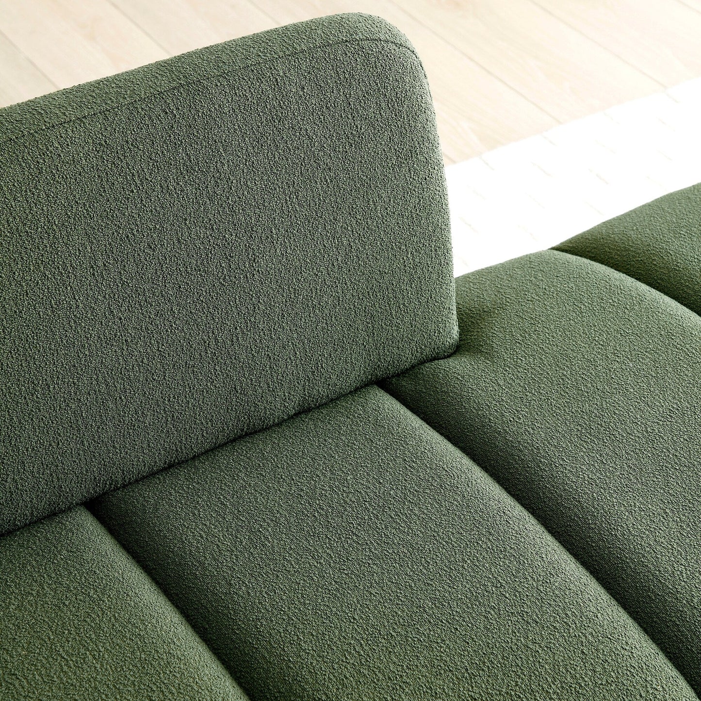 Green Upholstered Loveseat Bench with Gold Legs