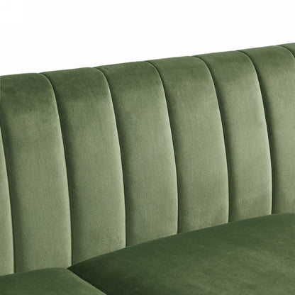 Green Velvet Loveseat Chesterfield Upholstered Sofa