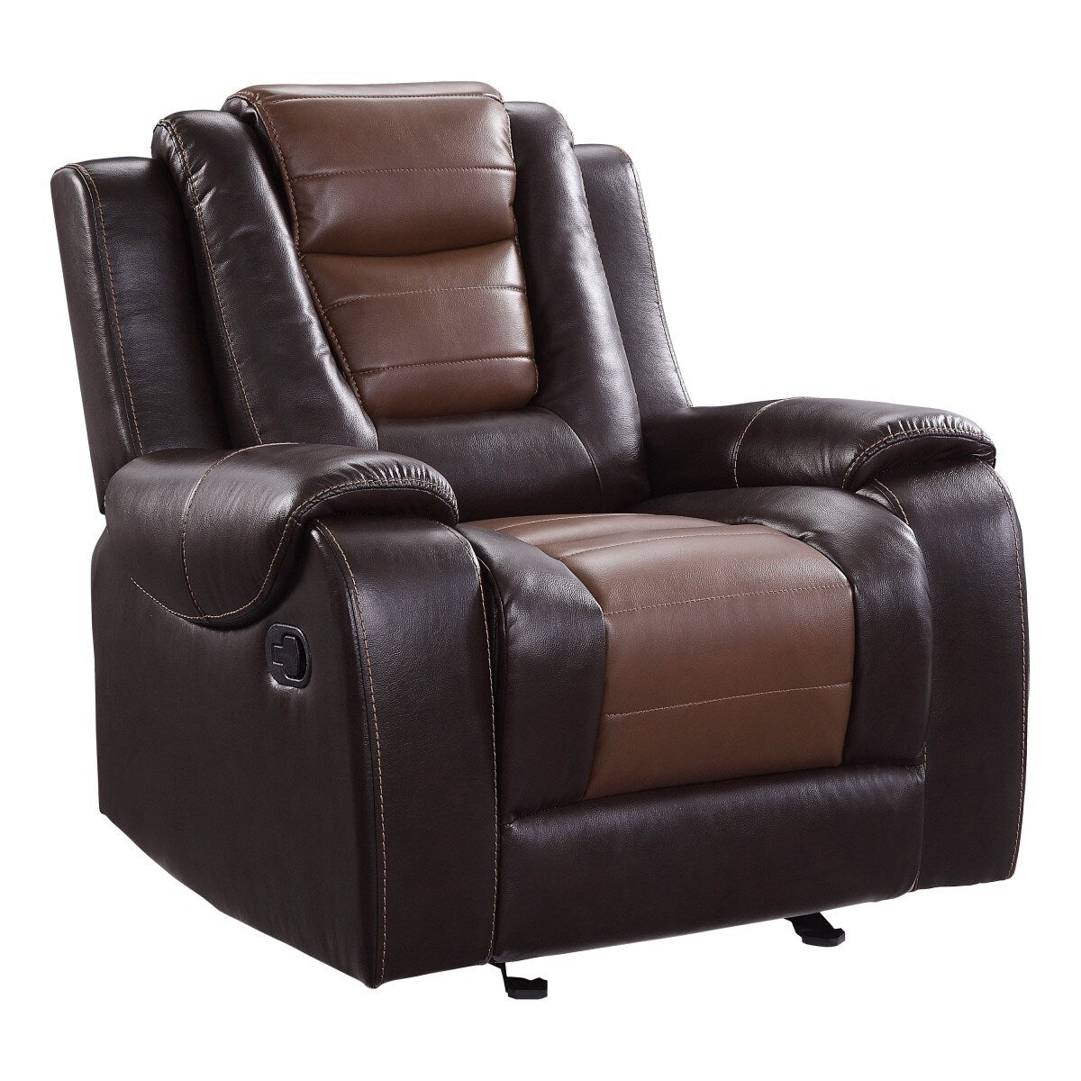 Grete Light Dark Brown Premium Faux Leather Glider Reclining Chair