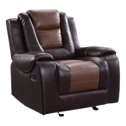 Grete Light Dark Brown Premium Faux Leather Glider Reclining Chair