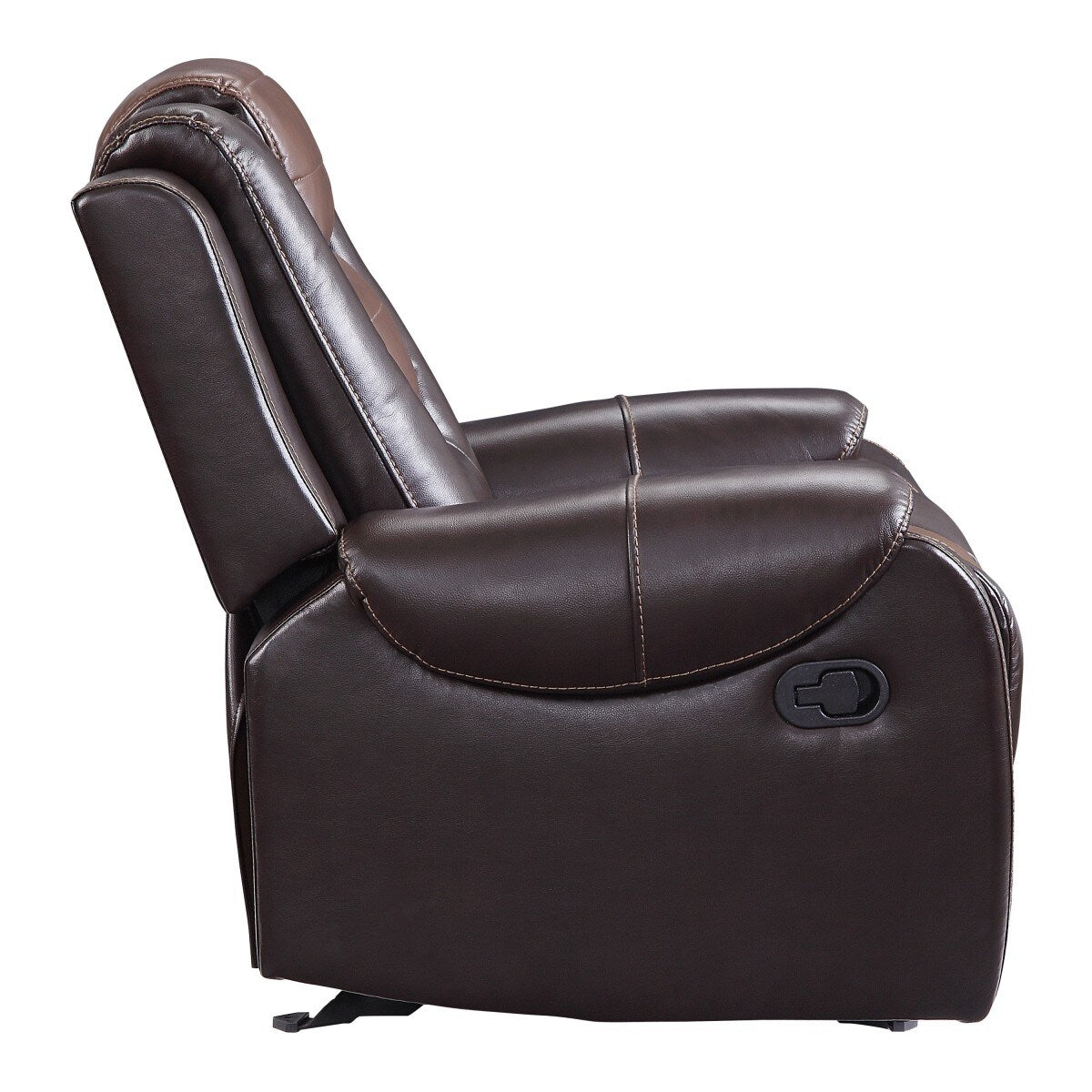 Grete Light Dark Brown Premium Faux Leather Glider Reclining Chair