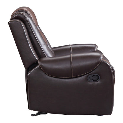 Grete Light Dark Brown Premium Faux Leather Glider Reclining Chair