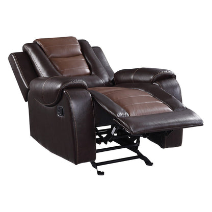 Grete Light Dark Brown Premium Faux Leather Glider Reclining Chair