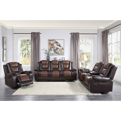 Grete Light Dark Brown Premium Faux Leather Glider Reclining Chair