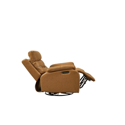 Grey 240° Swivel Recliner with Dual Motors, Power Headrest, Infinite Reclining, USB Ports, and Footrest