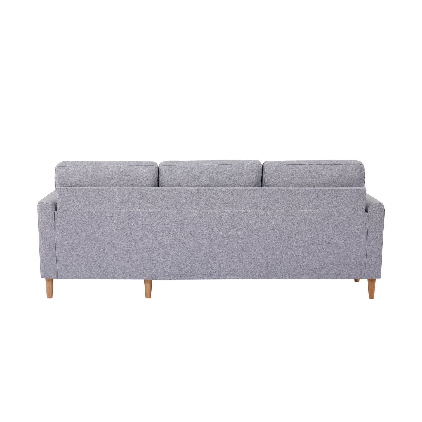 Grey 28.35'' Adjustable Fabric 3-Seater Sleeper Sofa with Chaise, Pull-Out Bed, and Armrest Pockets for Storage