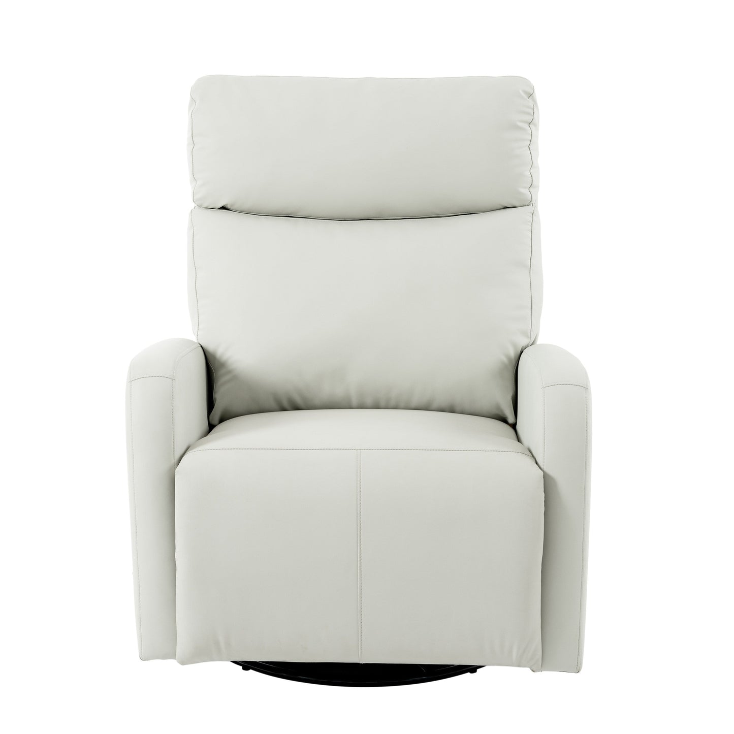 Grey 360° Swivel Rocking Recliner with Adjustable Footrest, Soft Padded Comfort, and Phone Holder