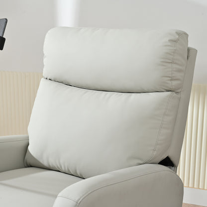 Grey 360Â° Swivel Rocking Recliner with Phone Holder, Footrest, Adjustable Recline for Living Room & Home Theater