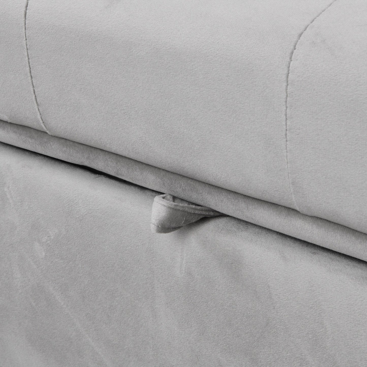 Grey 39.8 Single Folding Ottoman Sofa Bed with Adjustable Back and Pillows for Living Room