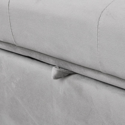 Grey 39.8 Single Folding Ottoman Sofa Bed with Adjustable Back and Pillows for Living Room