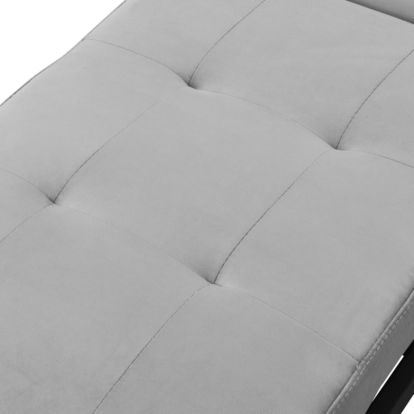 Grey 39.8 Single Folding Ottoman Sofa Bed with Adjustable Back and Pillows for Living Room