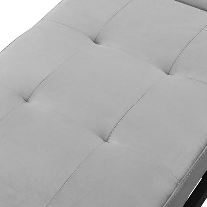 Grey 39.8 Single Folding Ottoman Sofa Bed with Adjustable Back and Pillows for Living Room
