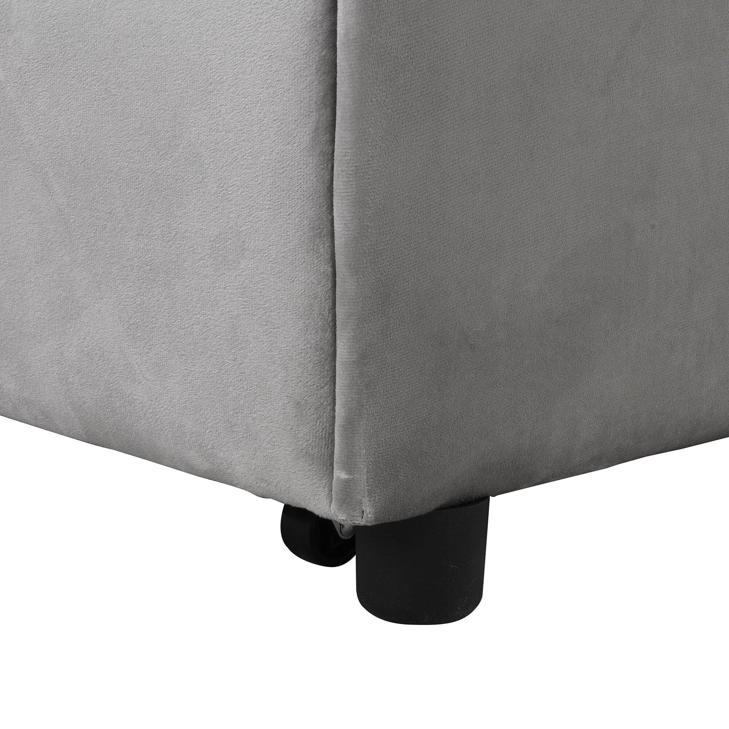 Grey 39.8 Single Folding Ottoman Sofa Bed with Adjustable Back and Pillows for Living Room