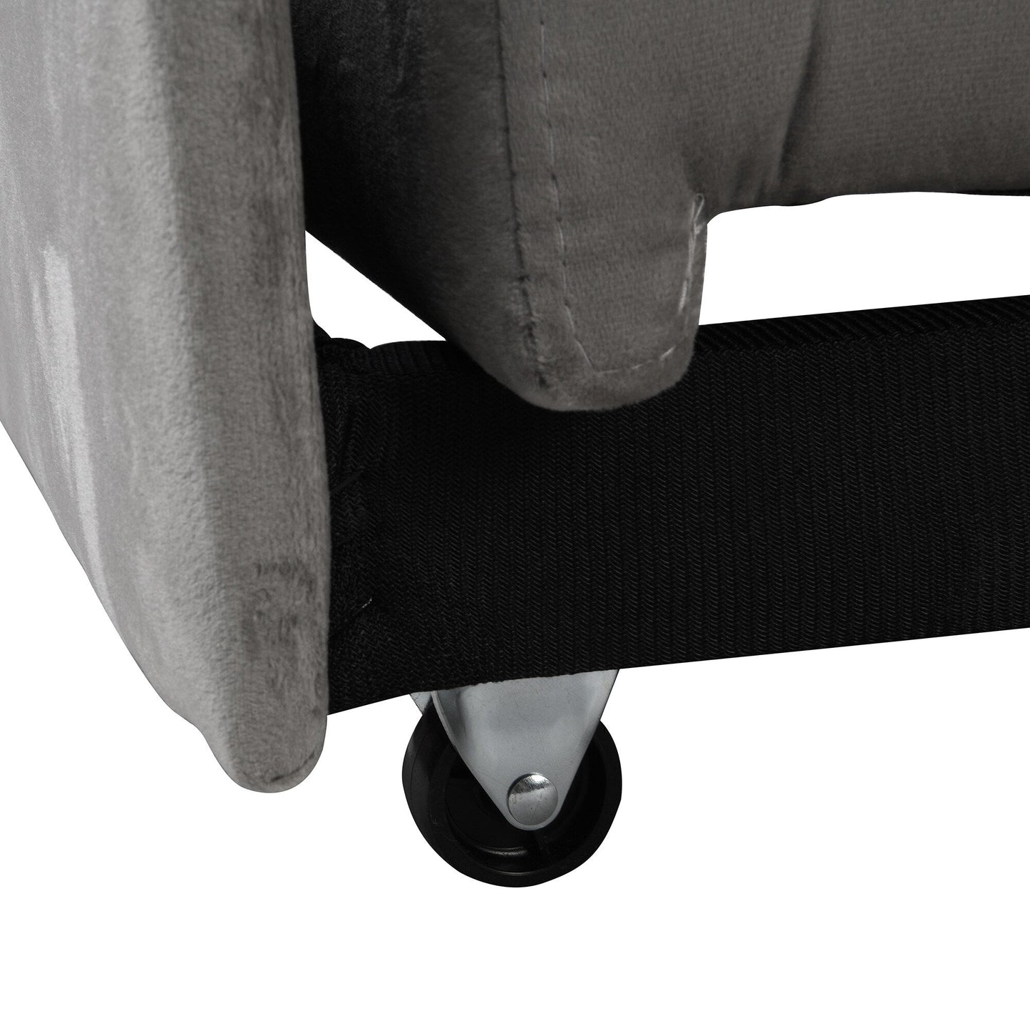 Grey 39.8 Single Folding Ottoman Sofa Bed with Adjustable Back and Pillows for Living Room