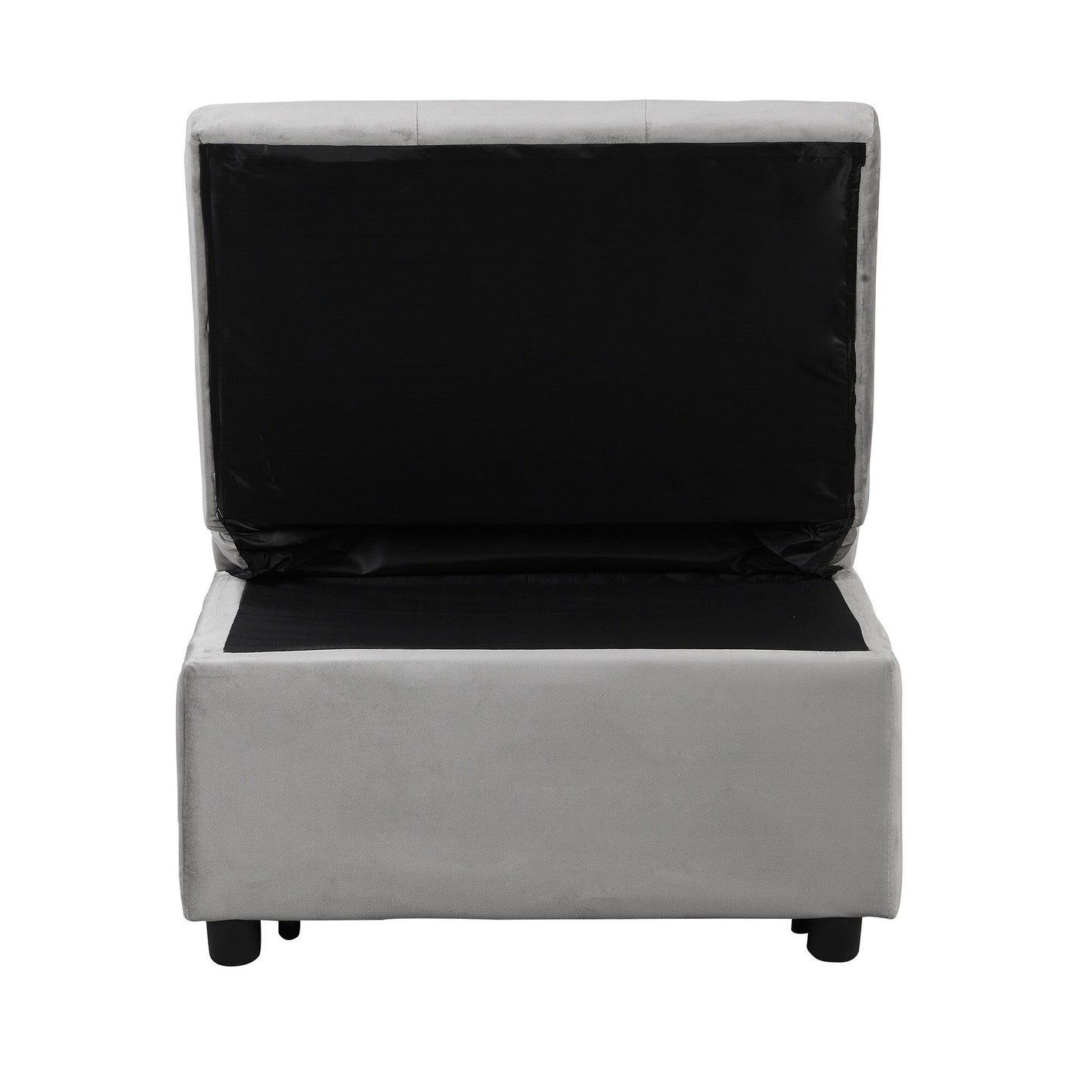 Grey 39.8 Single Folding Ottoman Sofa Bed with Adjustable Back and Pillows for Living Room
