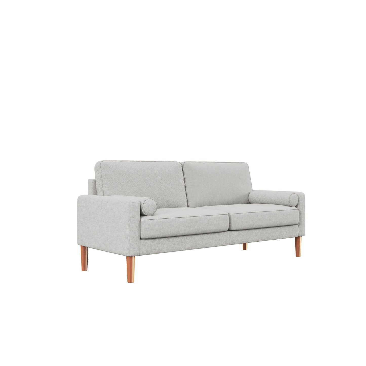 Grey 67.7 Upholstered 3-Seater Sofa with High-Density Foam Cushions, Solid Wood Frame, and Tool-Free Assembly