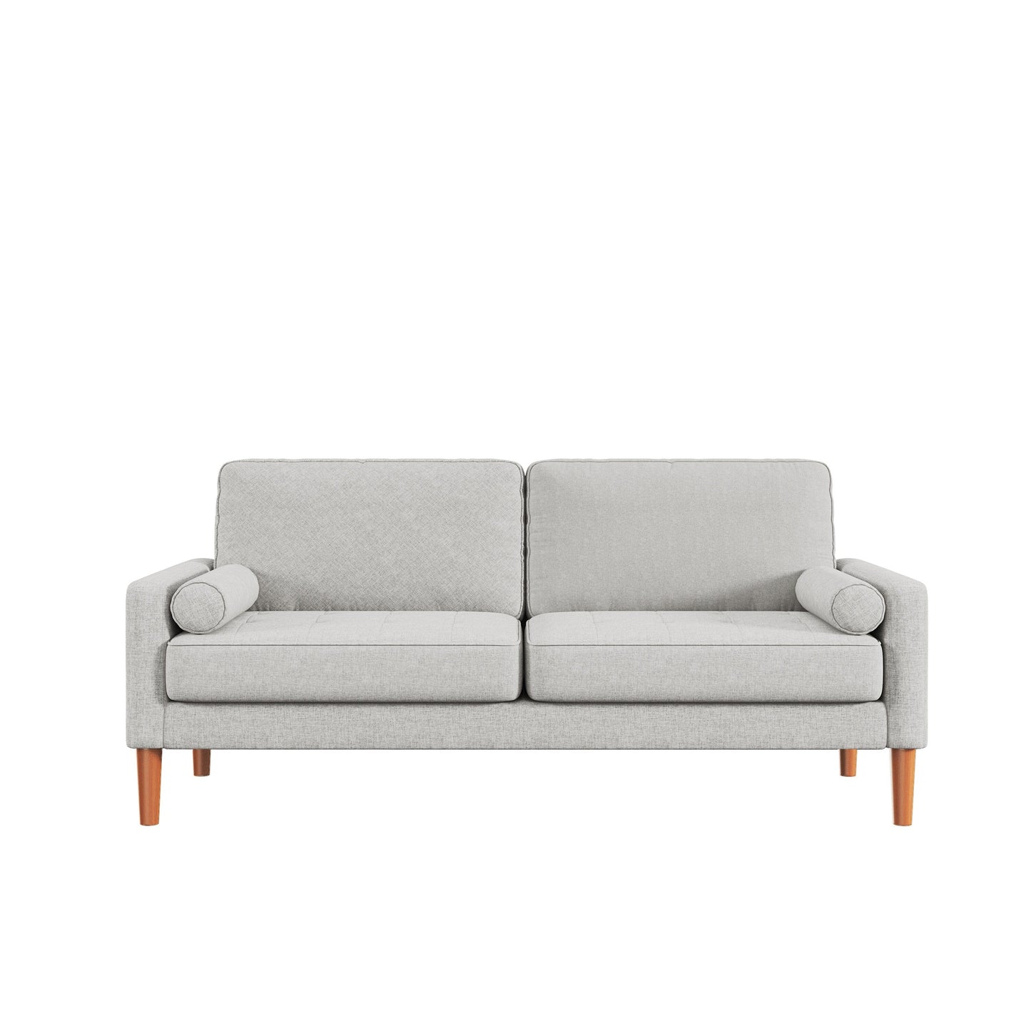 Grey 67.7 Upholstered 3-Seater Sofa with High-Density Foam Cushions, Solid Wood Frame, and Tool-Free Assembly