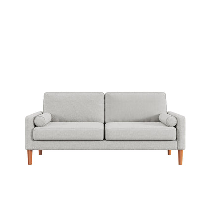 Grey 67.7 Upholstered 3-Seater Sofa with High-Density Foam Cushions, Solid Wood Frame, and Tool-Free Assembly