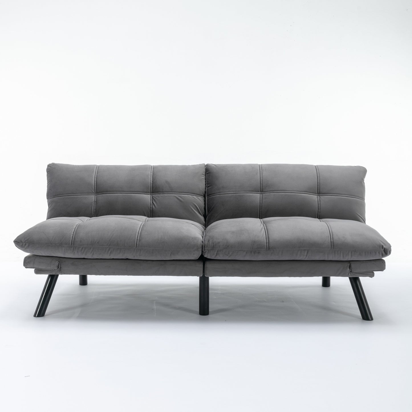 Grey 70.9'' Modern Fabric Convertible Sofa with Adjustable Back