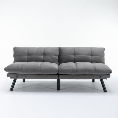 Grey 70.9'' Modern Fabric Convertible Sofa with Adjustable Back