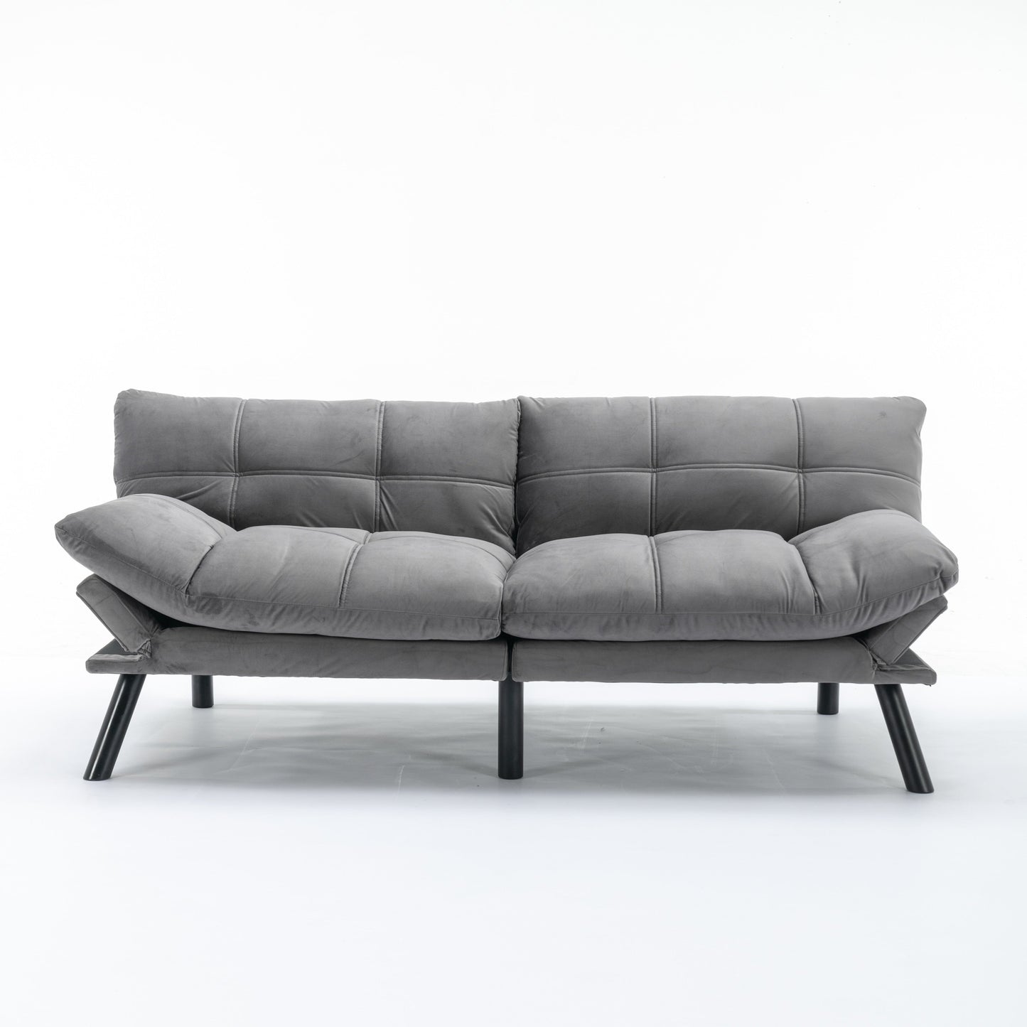 Grey 70.9'' Modern Fabric Convertible Sofa with Adjustable Back