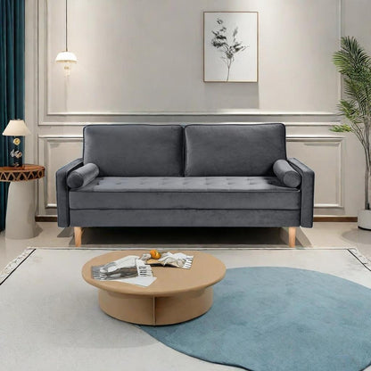 Grey 70 3-seater Sofa with High-Quality Elastic amd Doll Cotton Filling Cushion for Living Room