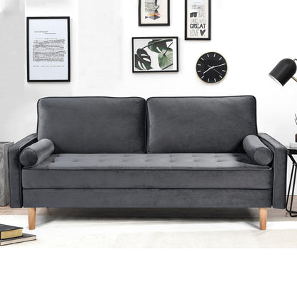 Grey 70 3-seater Sofa with High-Quality Elastic amd Doll Cotton Filling Cushion for Living Room