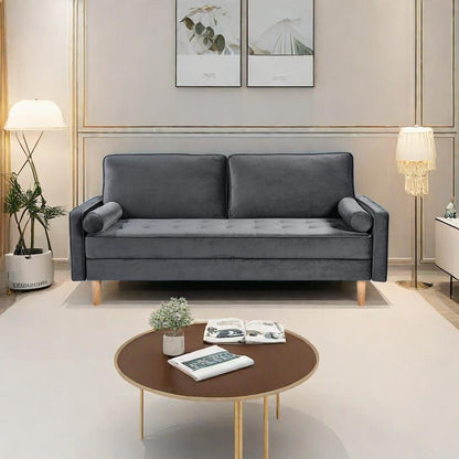 Grey 70 3-seater Sofa with High-Quality Elastic amd Doll Cotton Filling Cushion for Living Room