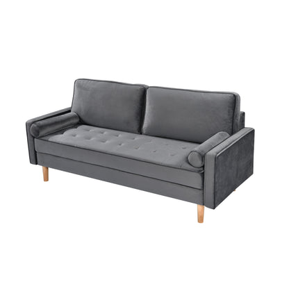 Grey 70 3-seater Sofa with High-Quality Elastic amd Doll Cotton Filling Cushion for Living Room
